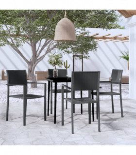 vidaXL 5 Piece Garden Dining Set Black