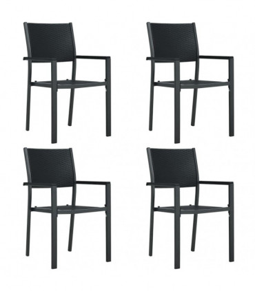 vidaXL 5 Piece Garden Dining Set Black