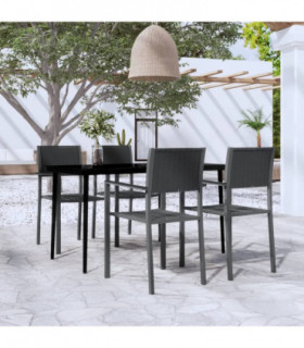 vidaXL 5 Piece Garden Dining Set Black