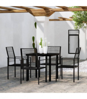 vidaXL 5 Piece Garden Dining Set Black