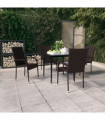 vidaXL 5 Piece Garden Dining Set Brown and Black