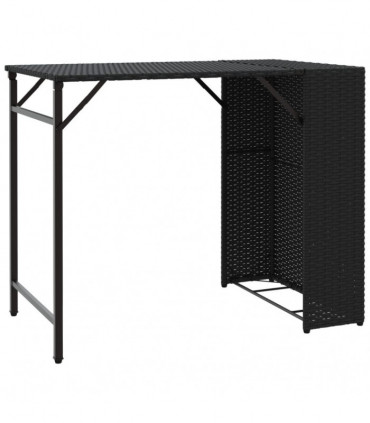 vidaXL 5 Piece Garden Dining Set Foldable Black Poly Rattan