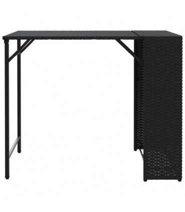 vidaXL 5 Piece Garden Dining Set Foldable Black Poly Rattan