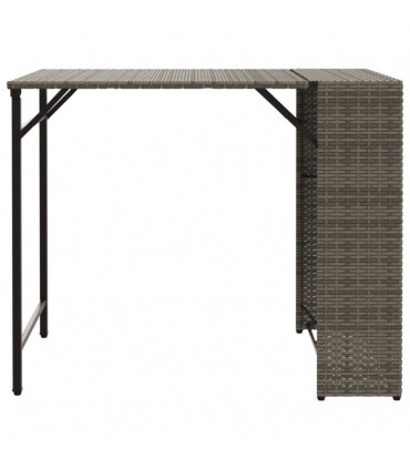 vidaXL 5 Piece Garden Dining Set Foldable Grey Poly Rattan