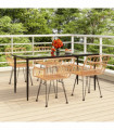vidaXL 5 Piece Garden Dining Set Poly Rattan