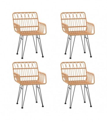 vidaXL 5 Piece Garden Dining Set Poly Rattan