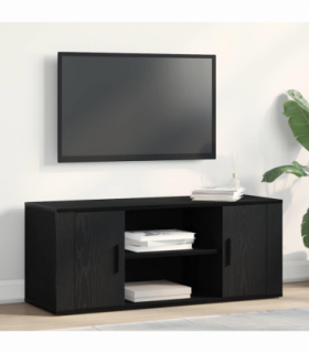 vidaXL TV Cabinet Black oak 100 x 35 x 40 cm Engineered wood