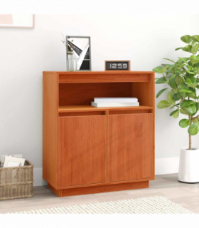 vidaXL Sideboard Wax brown 70 x 34 x 80 cm Solid pine wood