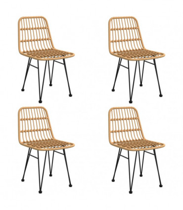 vidaXL 5 Piece Garden Dining Set Poly Rattan