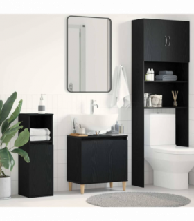 vidaXL Sink cabinet Black oak 58 x 33 x 60 cm Engineered Wood
