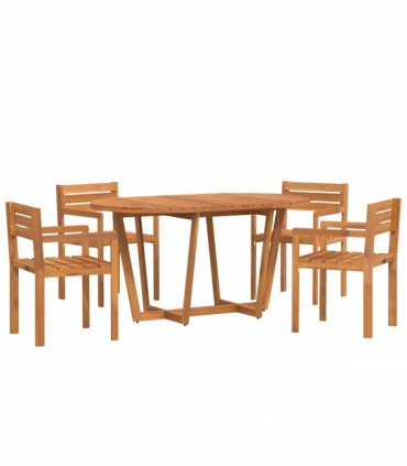 vidaXL 5 Piece Garden Dining Set Solid Wood Acacia