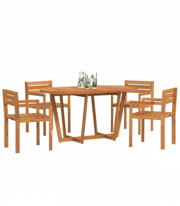 vidaXL 5 Piece Garden Dining Set Solid Wood Acacia