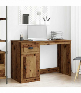 vidaXL Desk with Drawer Old wood 50 x 115 x 75 cm Engineered wood