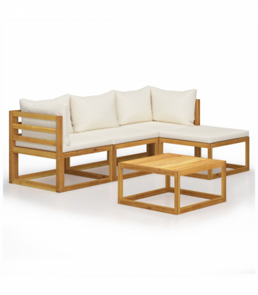 vidaXL 5 Piece Garden Lounge Set with Cushions Solid Wood Acacia (UK/IE/FI/NO only)