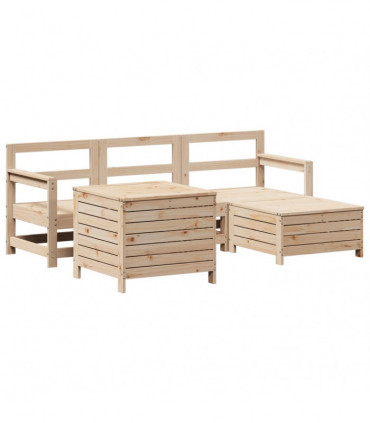 vidaXL 5 Piece Garden Sofa Set Solid Wood Pine