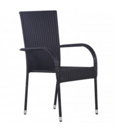 vidaXL 5 Piece Outdoor Dining Set Black