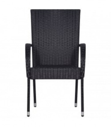 vidaXL 5 Piece Outdoor Dining Set Black