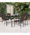 vidaXL 5 Piece Outdoor Dining Set Brown and Black