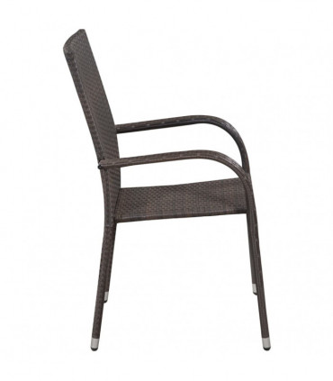 vidaXL 5 Piece Outdoor Dining Set Brown and Black