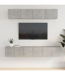 vidaXL 5 Piece TV Cabinet Set Concrete Grey Engineered Wood