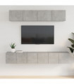 vidaXL 5 Piece TV Cabinet Set Concrete Grey Engineered Wood