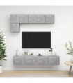 vidaXL 5 Piece TV Cabinet Set Concrete Grey Engineered Wood