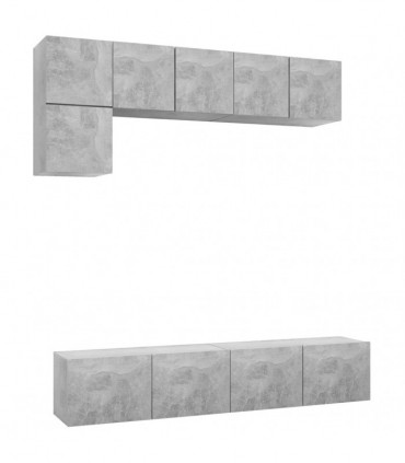 vidaXL 5 Piece TV Cabinet Set Concrete Grey Engineered Wood