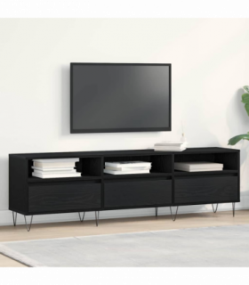 vidaXL TV Cabinet Black oak 150 x 30 x 44.5 cm Engineered wood