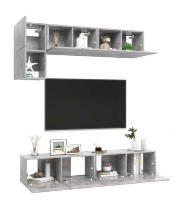 vidaXL 5 Piece TV Cabinet Set Concrete Grey Engineered Wood