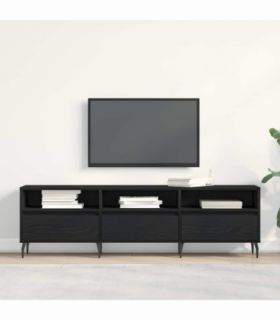 vidaXL TV Cabinet Black oak 150 x 30 x 44.5 cm Engineered wood