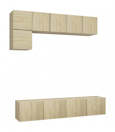 vidaXL 5 Piece TV Cabinet Set Sonoma Oak Engineered Wood