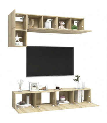 vidaXL 5 Piece TV Cabinet Set Sonoma Oak Engineered Wood