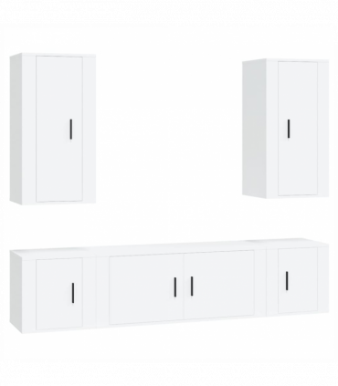 vidaXL 5 Piece TV Cabinet Set White Engineered Wood