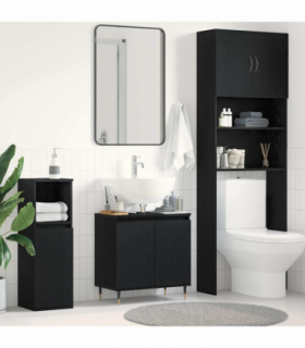 vidaXL Sink Cabinet Black Oak 58 x 33 x 60 cm Engineered wood
