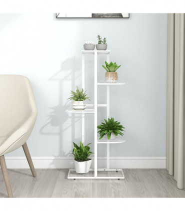 vidaXL 5-Floor Flower Stand 43x22x98 cm White Metal