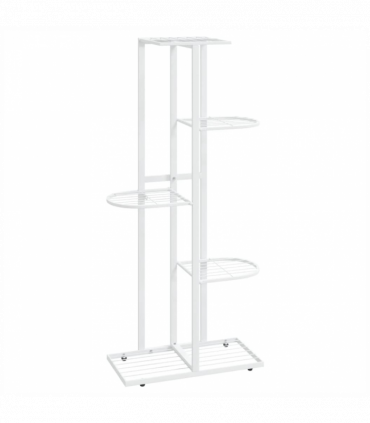 vidaXL 5-Floor Flower Stand 43x22x98 cm White Metal