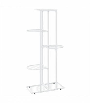 vidaXL 5-Floor Flower Stand 43x22x98 cm White Metal