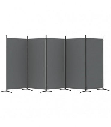vidaXL 5-Panel Room Divider Anthracite 433x180 cm Fabric