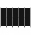 vidaXL 5-Panel Room Divider Black 250x180 cm