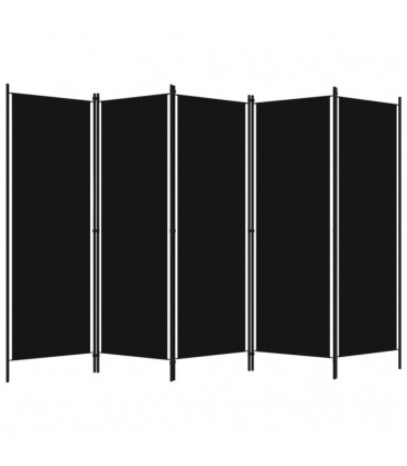 vidaXL 5-Panel Room Divider Black 250x180 cm