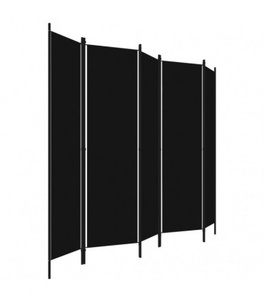 vidaXL 5-Panel Room Divider Black 250x180 cm