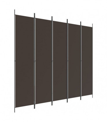 vidaXL 5-Panel Room Divider Brown 250x220 cm Fabric