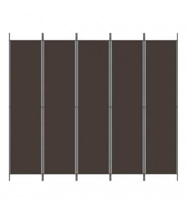 vidaXL 5-Panel Room Divider Brown 250x220 cm Fabric