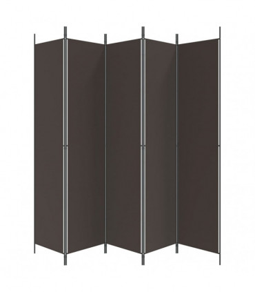 vidaXL 5-Panel Room Divider Brown 250x220 cm Fabric