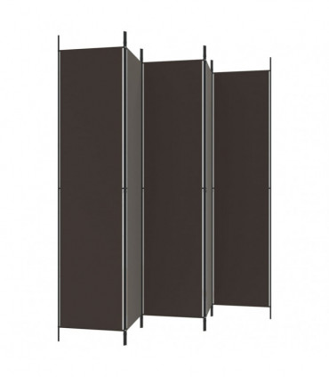vidaXL 5-Panel Room Divider Brown 250x220 cm Fabric