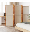 vidaXL 5-Panel Room Divider Taupe 350x180 cm