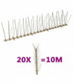 vidaXL 5-row Plastic Bird & Pigeon Spikes Set of 20 10 m