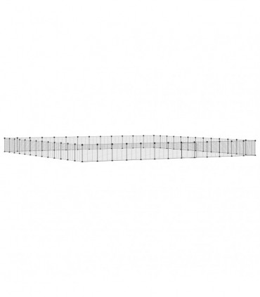 vidaXL 52-Panel Pet Cage with Door Black 35x35 cm Steel