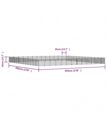 vidaXL 52-Panel Pet Cage with Door Black 35x35 cm Steel