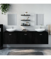 vidaXL 6 Piece Bathroom Furniture Set Black Engineered Wood